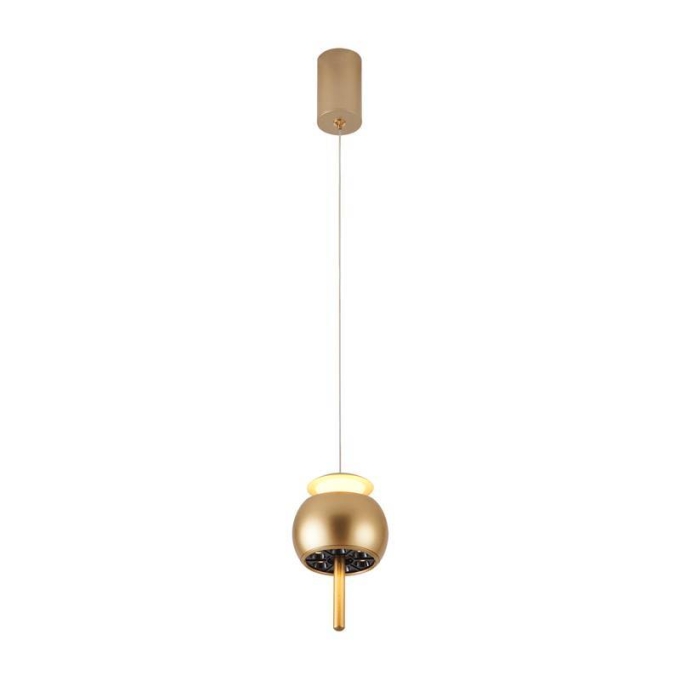 Pendente Nordecor Oliwa 10 watts 3000K Dourado Ø95x155mm 2807