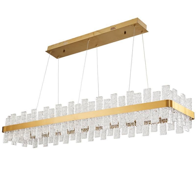 Pendente Nordecor Lowy 40 watts 3000K Dourado Brilho 1200mm 2764