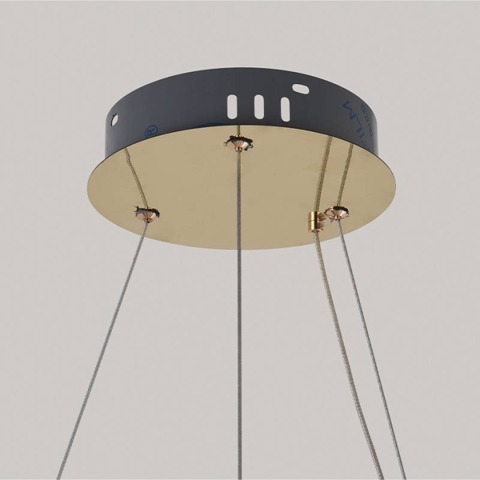 Pendente Nordecor Lezie Cristal 49 watts 3000K Ouro Brilho Ø600mm 2715