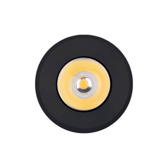 Mini Spot Embutido Nordecor Elysa Redondo 1 watts 3000K Preto Ø31x20mm 6003