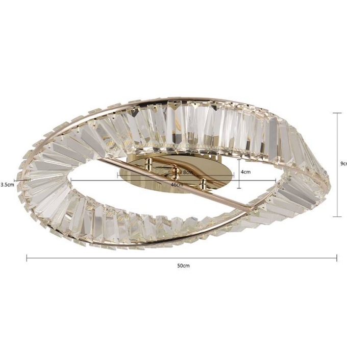 Plafon Nordecor Lezie 41 watts 3000K Ouro Brilho Ø500x90mm 2739