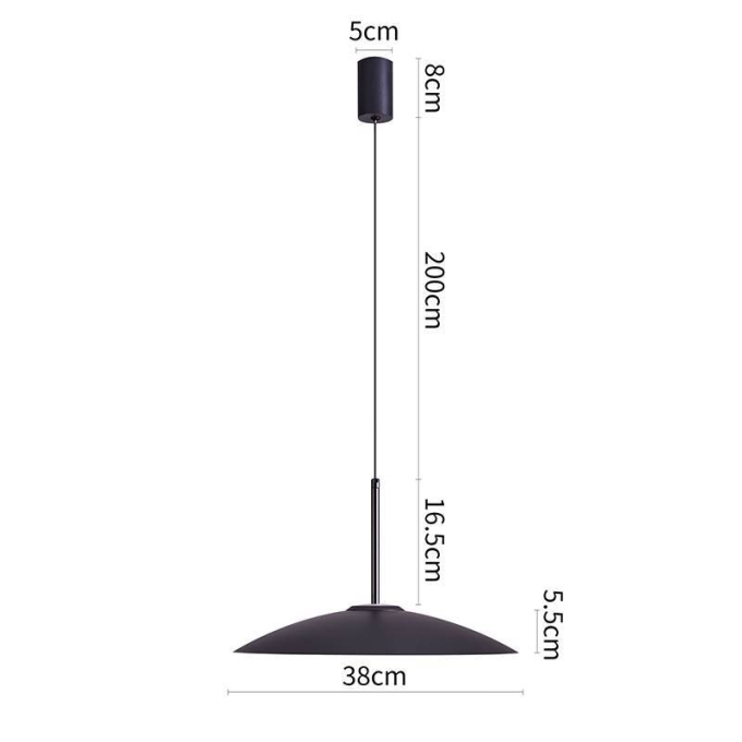 Pendente Nordecor Kale Ger 10 watts 3000K Preto Ø380mm 2860