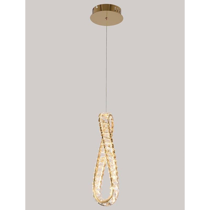Pendente Nordecor Lezie IN Cristal 32 watts 3000K Ouro Brilho 450x130x35mm 2741