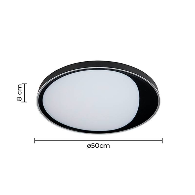 Plafon Nordecor Benn Redondo 35 watts 3000K Preto Ø500x80mm 2345