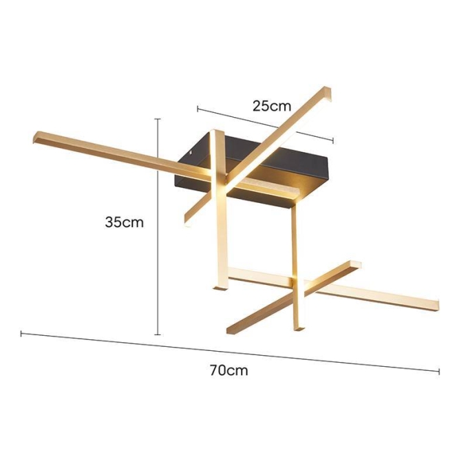 Plafon Nordecor Ashi 38 watts 3000K Ouro Champagne 700x350mm 2791