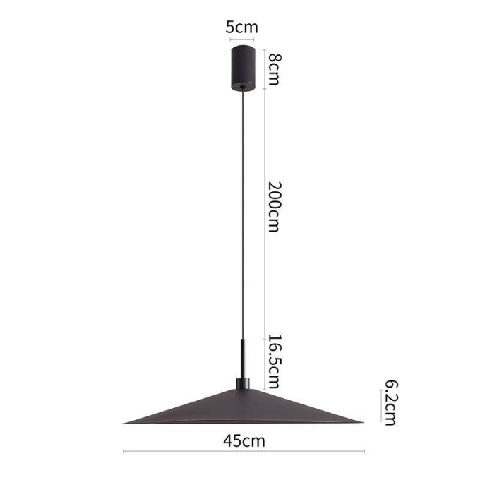 Pendente Nordecor Kale Dre 10 watts 3000K Preto Ø450mm 2866