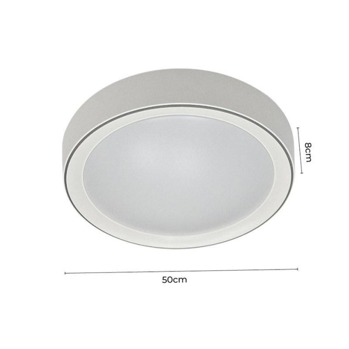 Plafon Nordecor Meny Redondo 35 watts 3000K Branco Ø500x80mm 2212