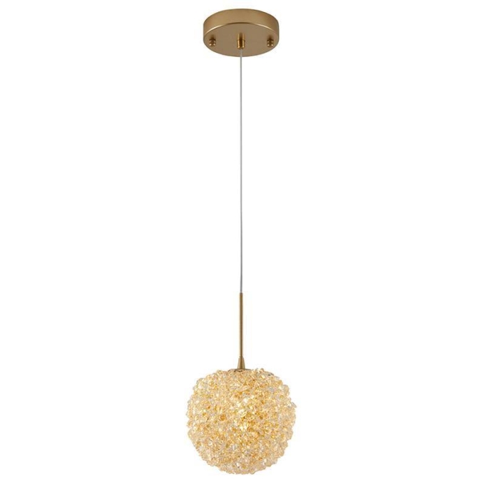 Pendente Nordecor Jou Cristal 1L G9 Ouro Champagne Ø150mm 2736