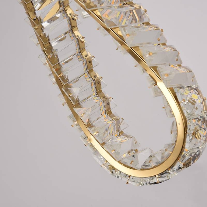 Pendente Nordecor Lezie IN Cristal 32 watts 3000K Ouro Brilho 450x130x35mm 2741
