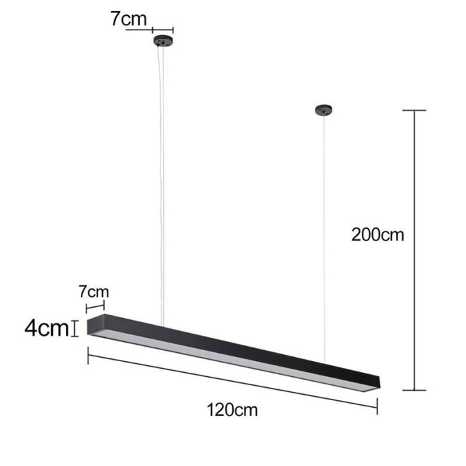 Pendente Nordecor Otan 24 watts 4000K Preto 40x1200mm 2643