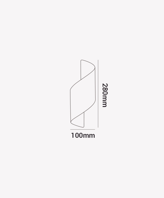 Arandela Opus LED Sundae Preta 10 watts 3000K Bivolt IP54 100x280mm OPS 85209