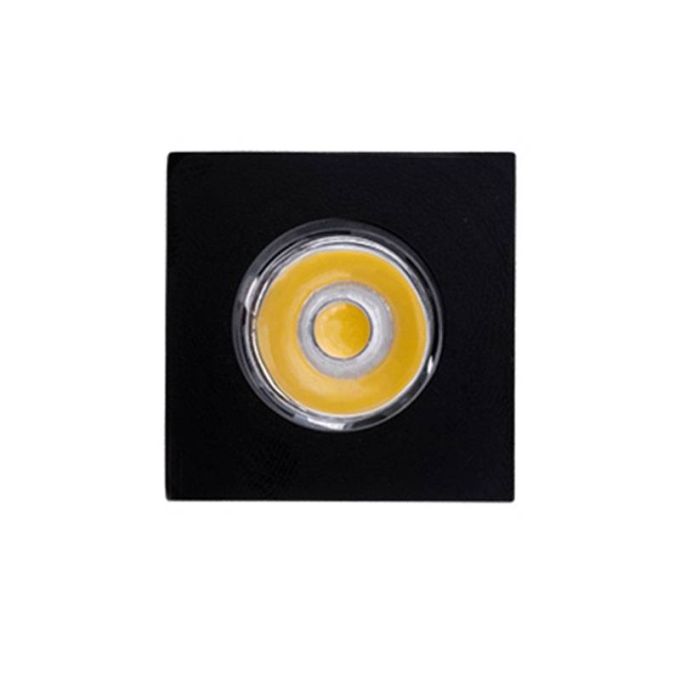Mini Spot Embutido Nordecor Elysa Quadrado 1 watts 3000K Preto 31x31x20mm 6002