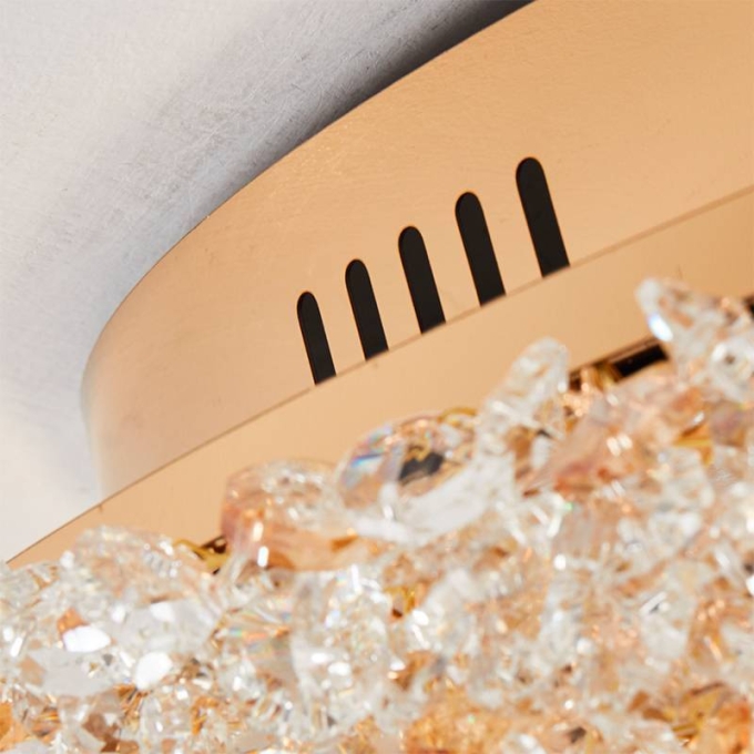 Plafon Nordecor Jou 36 watts 3000K Dourado Brilho Ø500x200mm 2769