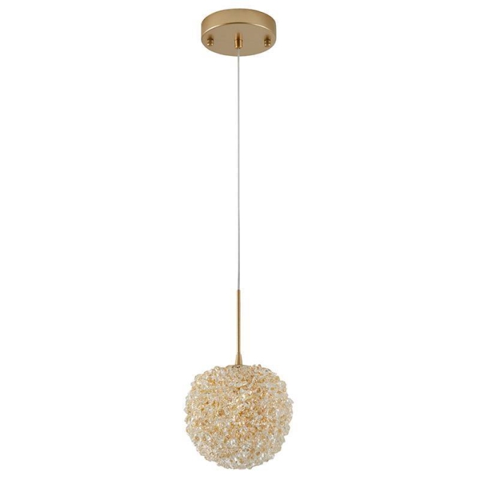 Pendente Nordecor Jou Cristal 1L G9 Ouro Champagne Ø150mm 2736