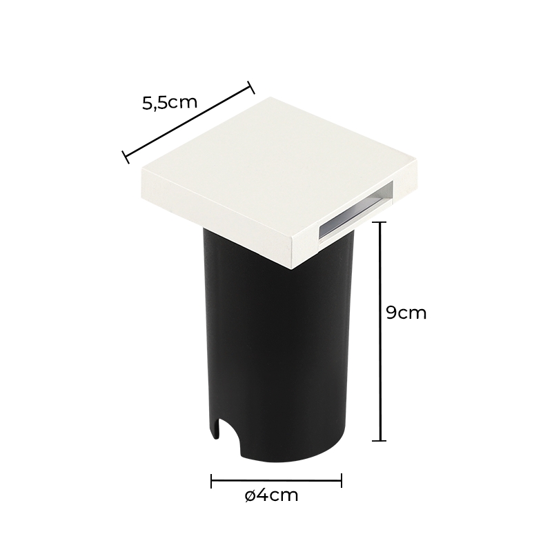 Embutido de Solo Nordecor Eran 2 watts IP67 3000K Branco Bivolt 55x55x90mm 6411