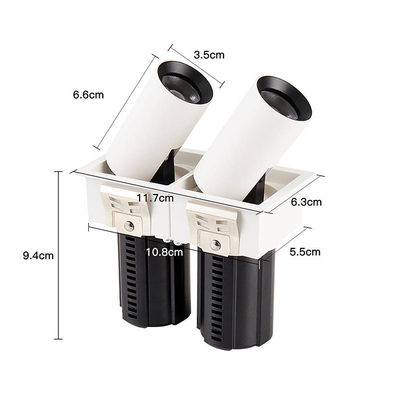 Embutido Nordecor Aiva Duo 14 watts 2700K 24° Branco Ø117x63x66mm IRC97 Bivolt 6481