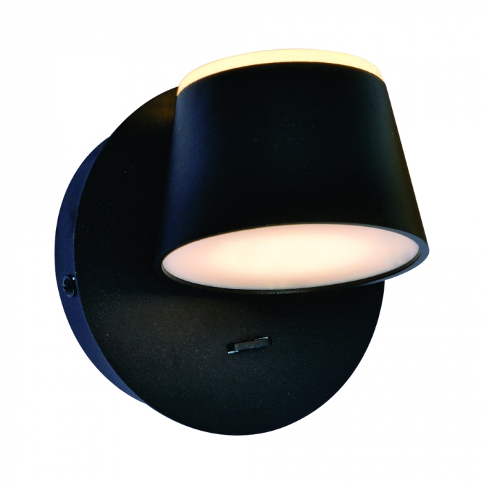 Arandela Sindora 14 watts 3000K Metal Preto e Acrílico Com Interruptor 120x120mm DCB03258

