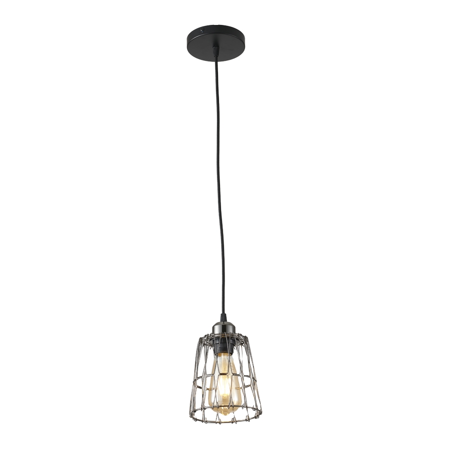 Pendente Nordecor Ollin Aramado 1L E27 Preto 250mm 2598