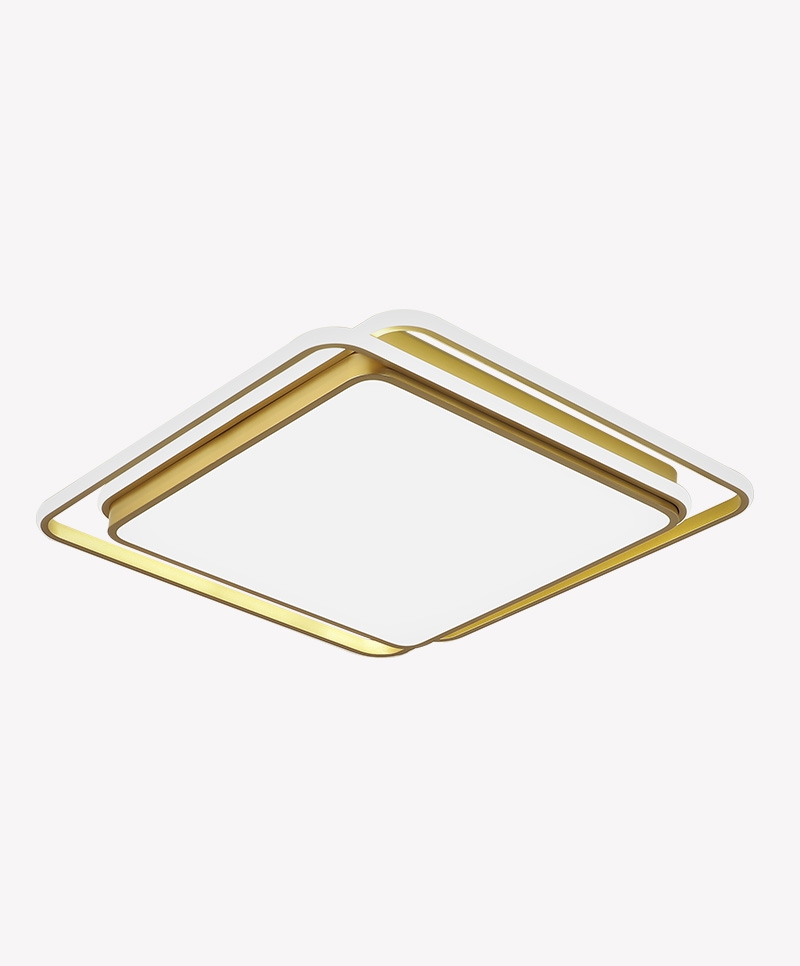 Plafon Opus LED Hoop Dourado 72 watts Multitemperatura Bivolt 380x380mm OPS 82925