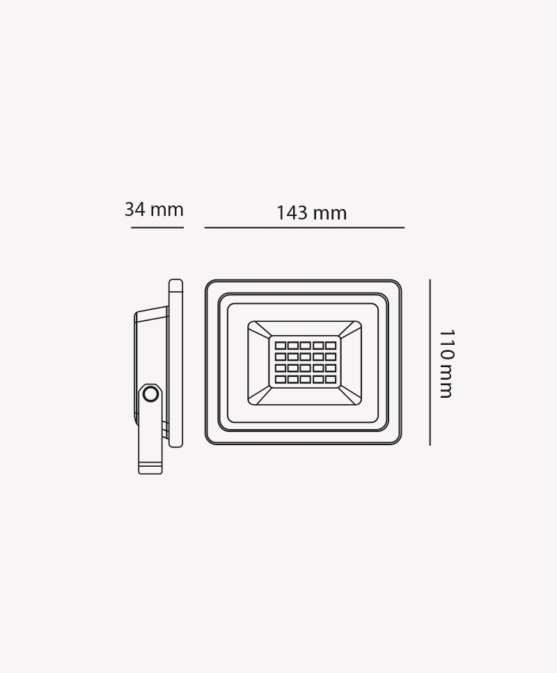Refletor Opus LED 10 watts IP65 6500K 110x143x34mm Preto OPS 30029 