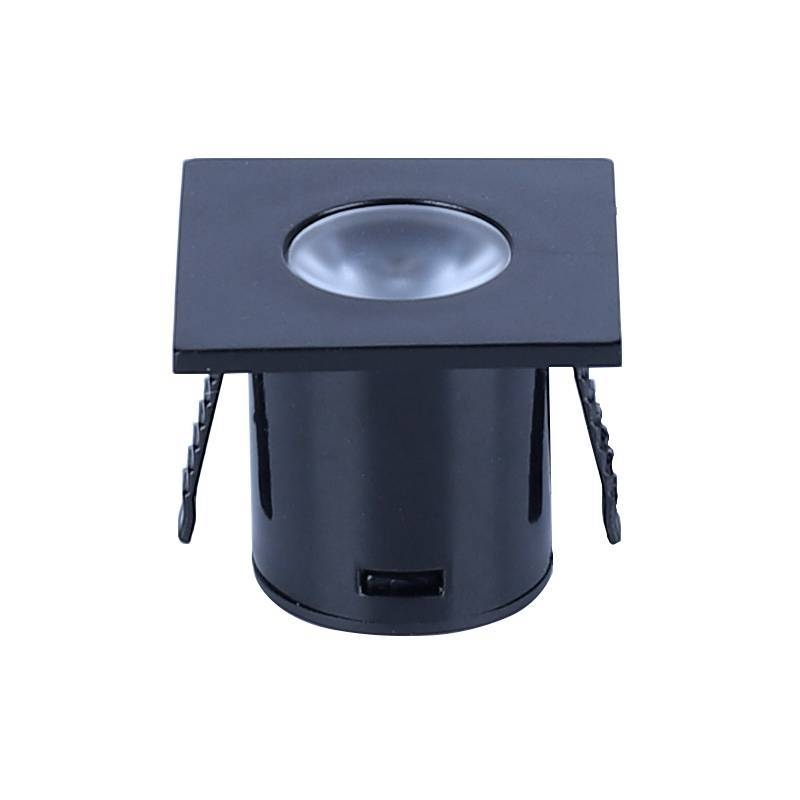 Mini Spot Embutido Nordecor Yasa Quadrado 1 watts 3000K Preto c/ 2 Unidades 35x35x29mm 6330