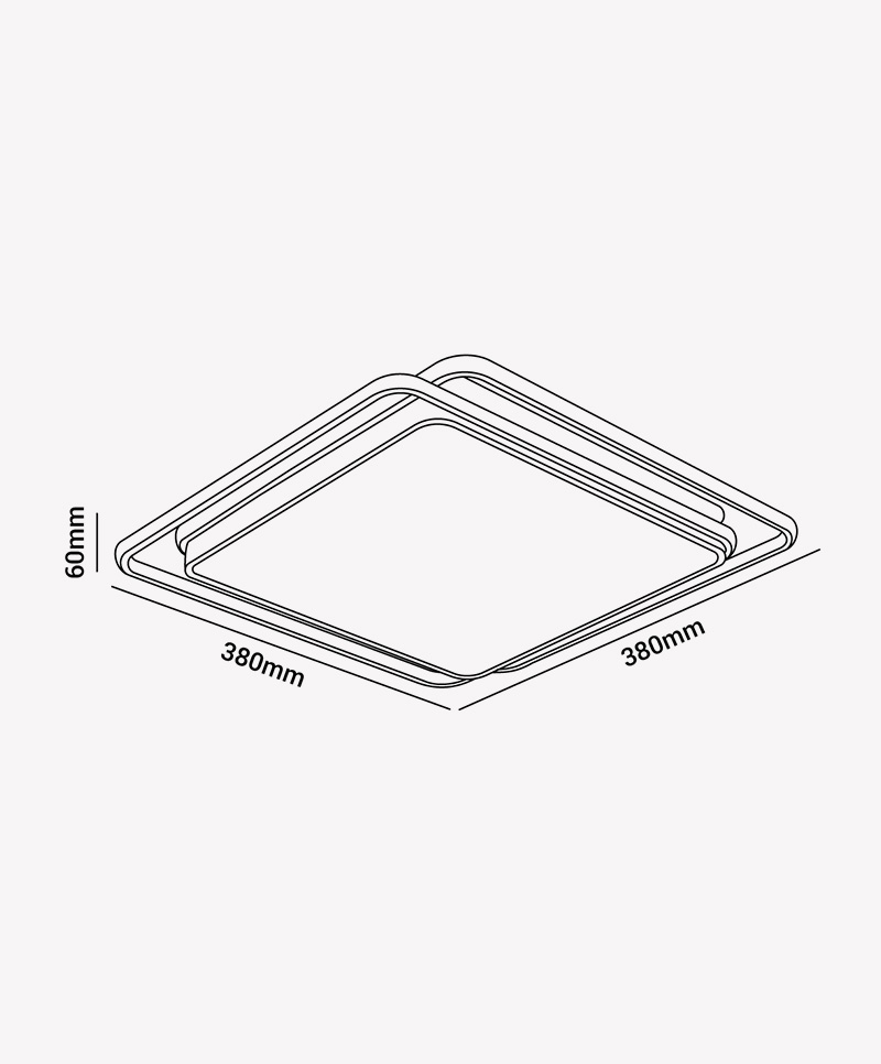 Plafon Opus LED Hoop Dourado 72 watts Multitemperatura Bivolt 380x380mm OPS 82925