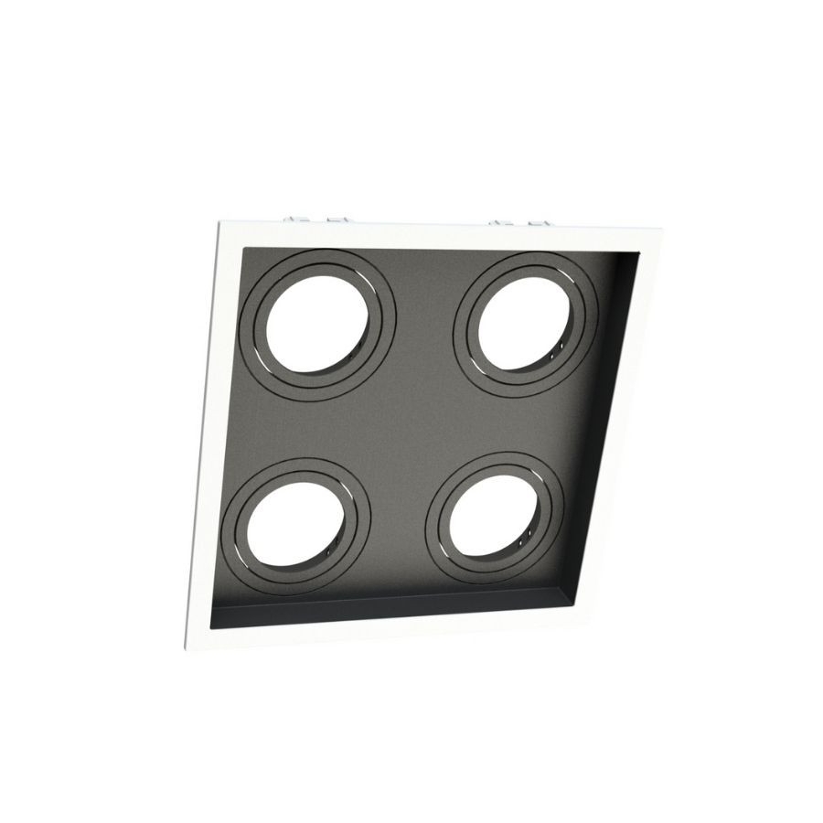 Spot Embutir Recuado Moon Quadruplo AR111 Branco com Recuo Preto 1061019