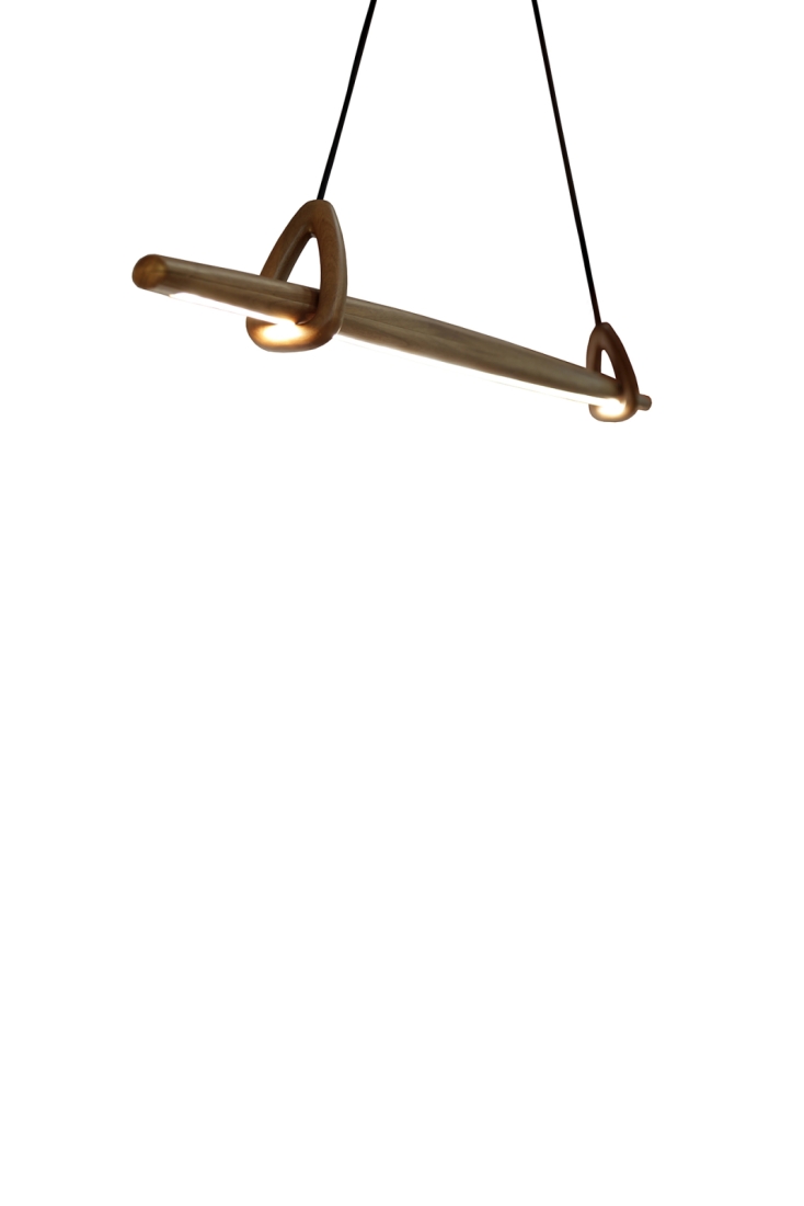 Pendente Nova Home Slim M Madeira Jequitibá Natural 3000K 24V 1200mm 3140