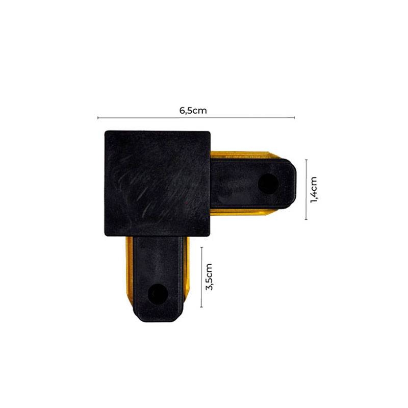 Emenda de Trilho Sobrepor L Nordecor Preto 65x35x14mm 6071