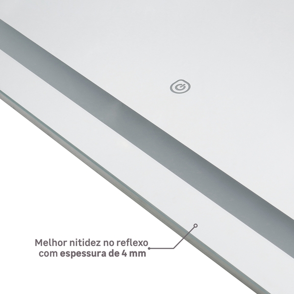 Espelho DNA Lustres Retangular Touch Narcissus 82 watts 4000K com Desembaçador 800x600mm