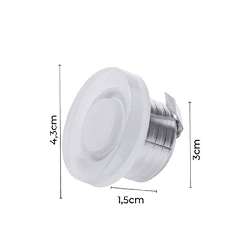 Mini Spot Embutido Nordecor Zily Redondo 3 watts 3000K Branco Ø43x15mm 6156