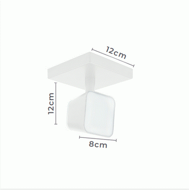 Spot Sobrepor Nordecor Cylin Quadrado 7 watts 3000K Branco 120x80x80mm 6266