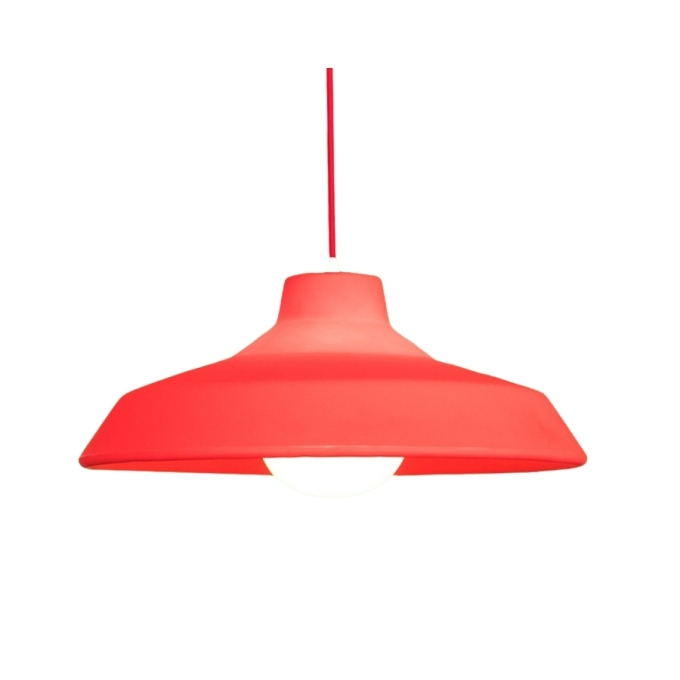 Pendente USARE Sinuca Vermelho 1L E27 Ø470x190mm 
