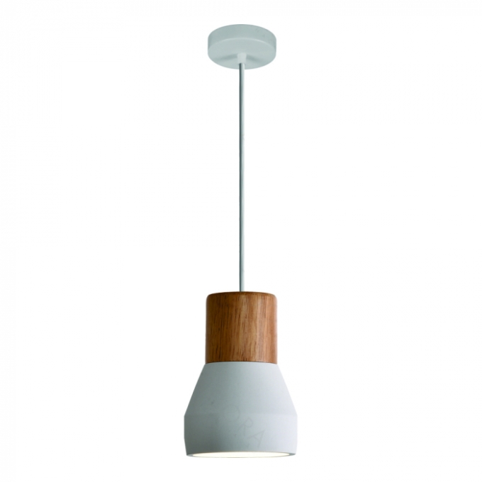 Pendente Sindora 1L E27 Metal e Concreto Branco Ø120x180mm DCD02620