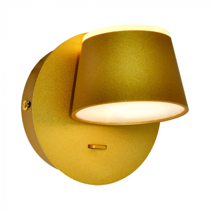 Arandela Sindora 14 watts 3000K Metal Dourado e Acrílico Com Interruptor 120x120mm QB05225
