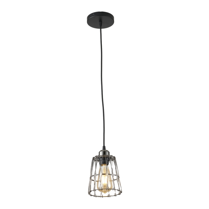 Pendente Nordecor Ollin Aramado 1L E27 Preto 250mm 2598