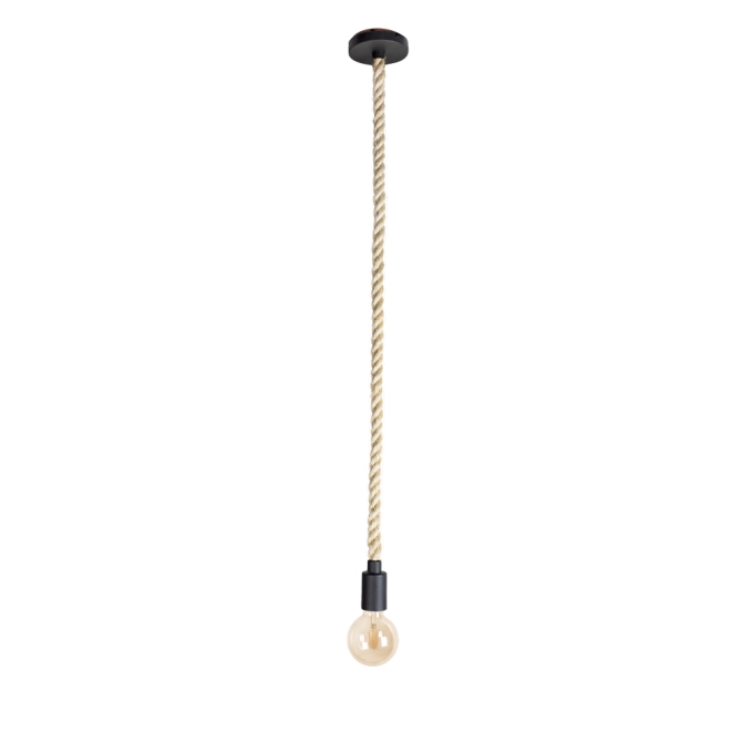 Pendente Blumenau Sailor Corda Sisal Preto Liso 1L E27 Ø46x90x1000mm 871010.08