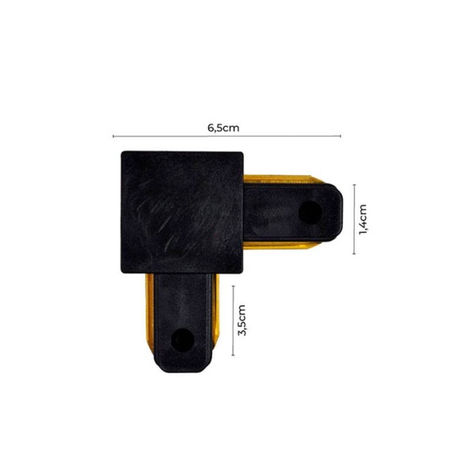Emenda de Trilho Sobrepor L Nordecor Preto 65x35x14mm 6071