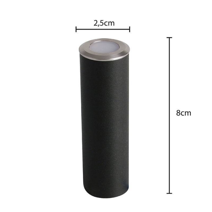 Embutido de Solo Nordecor Rani 0,5 watts 24° IP67 Âmbar Aço Inox Ø25x80mm 6151
