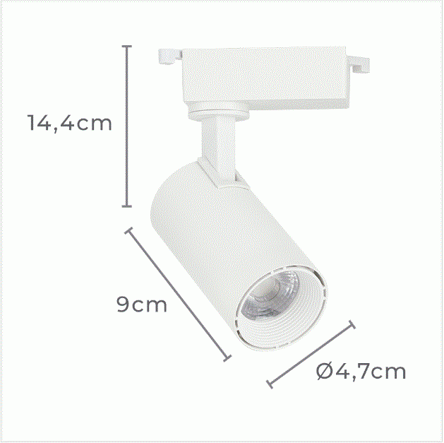 Spot para Trilho Nordecor Nize 7 watts 3000K 35° Branco Ø47x90x144mm Bivolt 6474