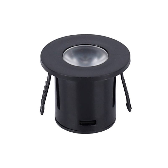 Mini Spot Embutido Nordecor Yasa Redondo 1 watts 3000K Preto c/ 2 Unidades Ø35x29mm 6328