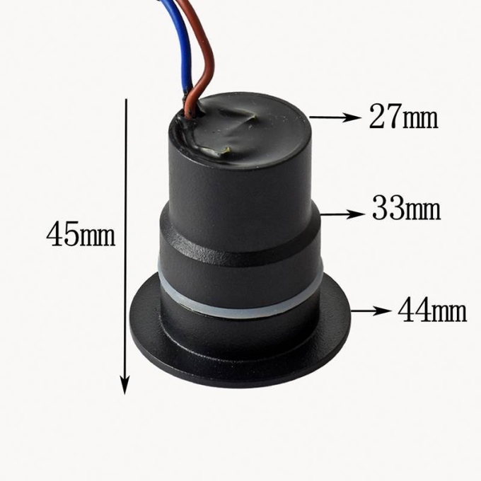 Embutido de Solo Nordecor Sisa 2 watts 12V 36° IP67 3000K Preto Ø44x45mm 6394