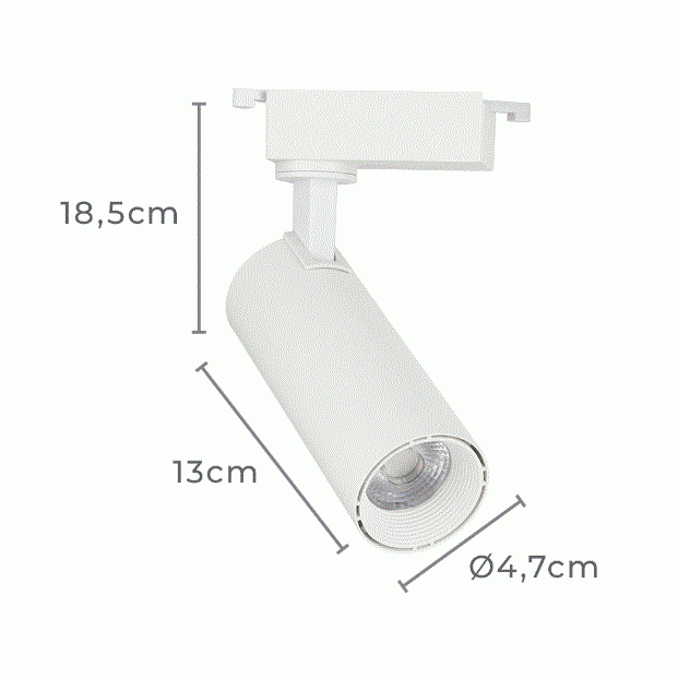Spot para Trilho Nordecor Nize 15 watts 3000K 35° Branco Ø47x130x185mm Bivolt 6478