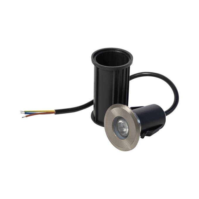 Embutido de Solo Nordecor Mies 2 watts 15° IP67 3000K Alumínio Bivolt Ø52x80mm 6480