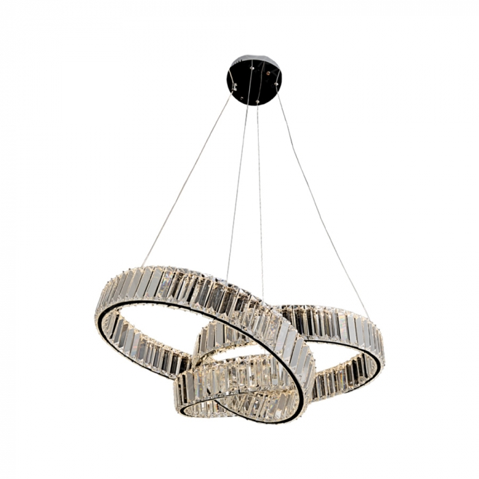 Pendente Sindora Metal Dourado e Cristal Transparente 70 watts 3000K Ø600mm DCD02861
