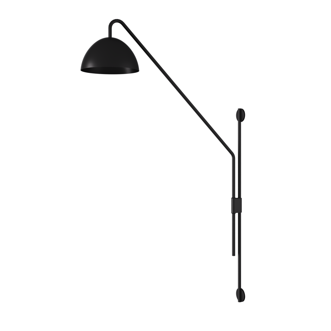 Coluna de Parede Foco Metallo Andria Articulada com Plug Externo Cúpula Metal 1L E27 Ø215x1122x695mm CO 310