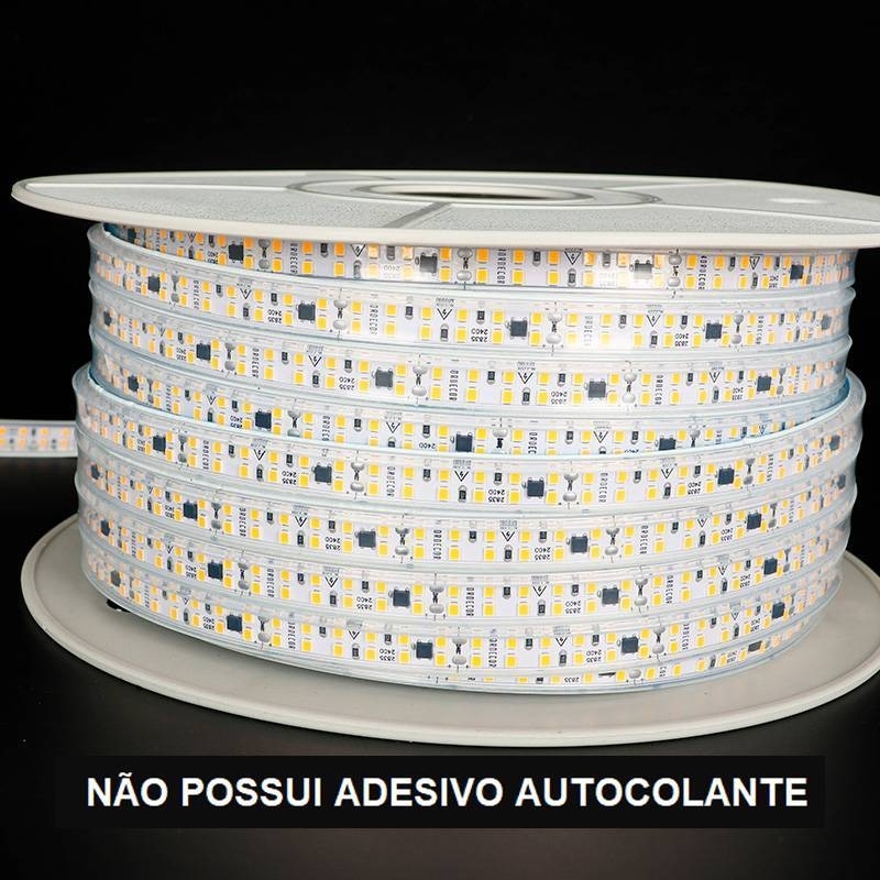 Fita de LED Siliconada Nordecor 16w/mt 240 leds IP65 11mm 127V 3000K (Rolo 50 metros) 7258