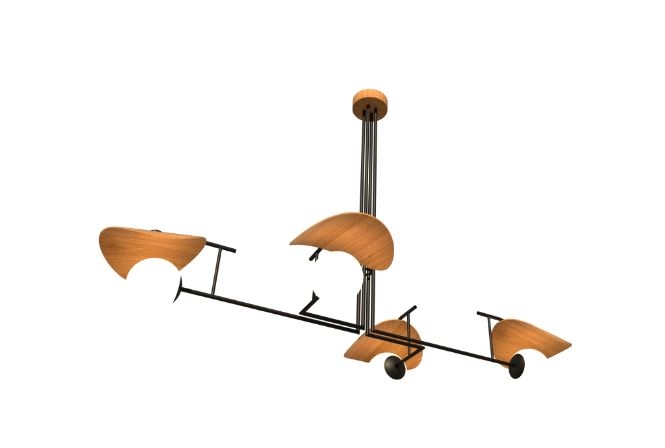 Pendente Fox Lustres Madeira Tune 4L E27 1100x1700x900mm 1305