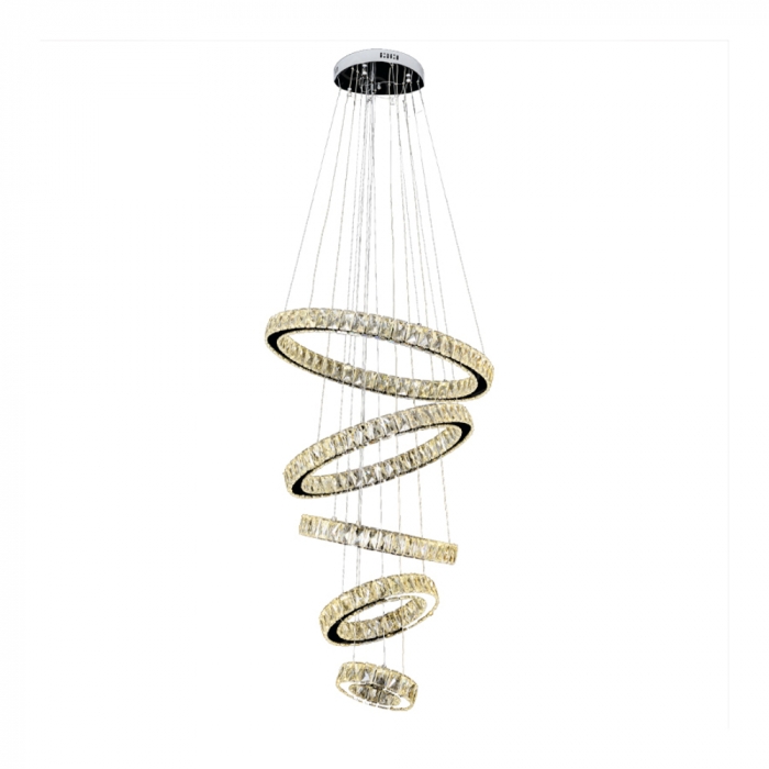 Pendente Sindora Metal Cromado e Acrílico 75 watts 6000K 200x300x400x500x600mm DCD02814