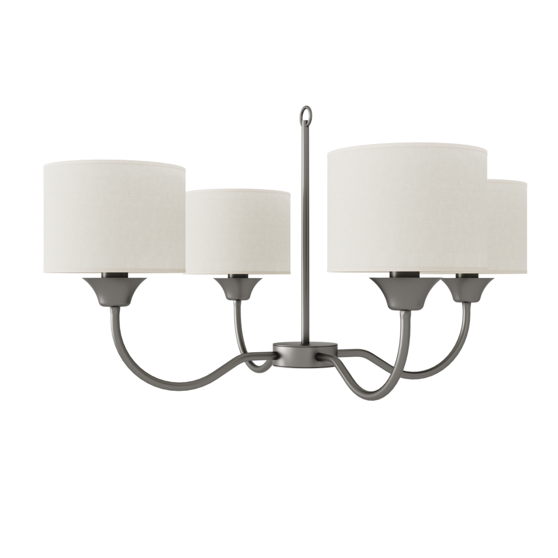 Lustre Foco Metallo Alba Cúpulas Tecido 4L E27 Ø800x528mm LU 449